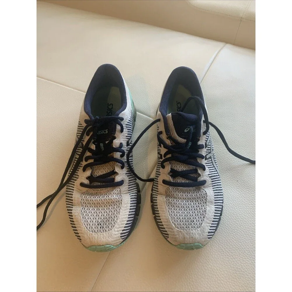 Asics Gel-Quantum 360 White Teal Blue Running Shoes T6G6N - Women's Size 9